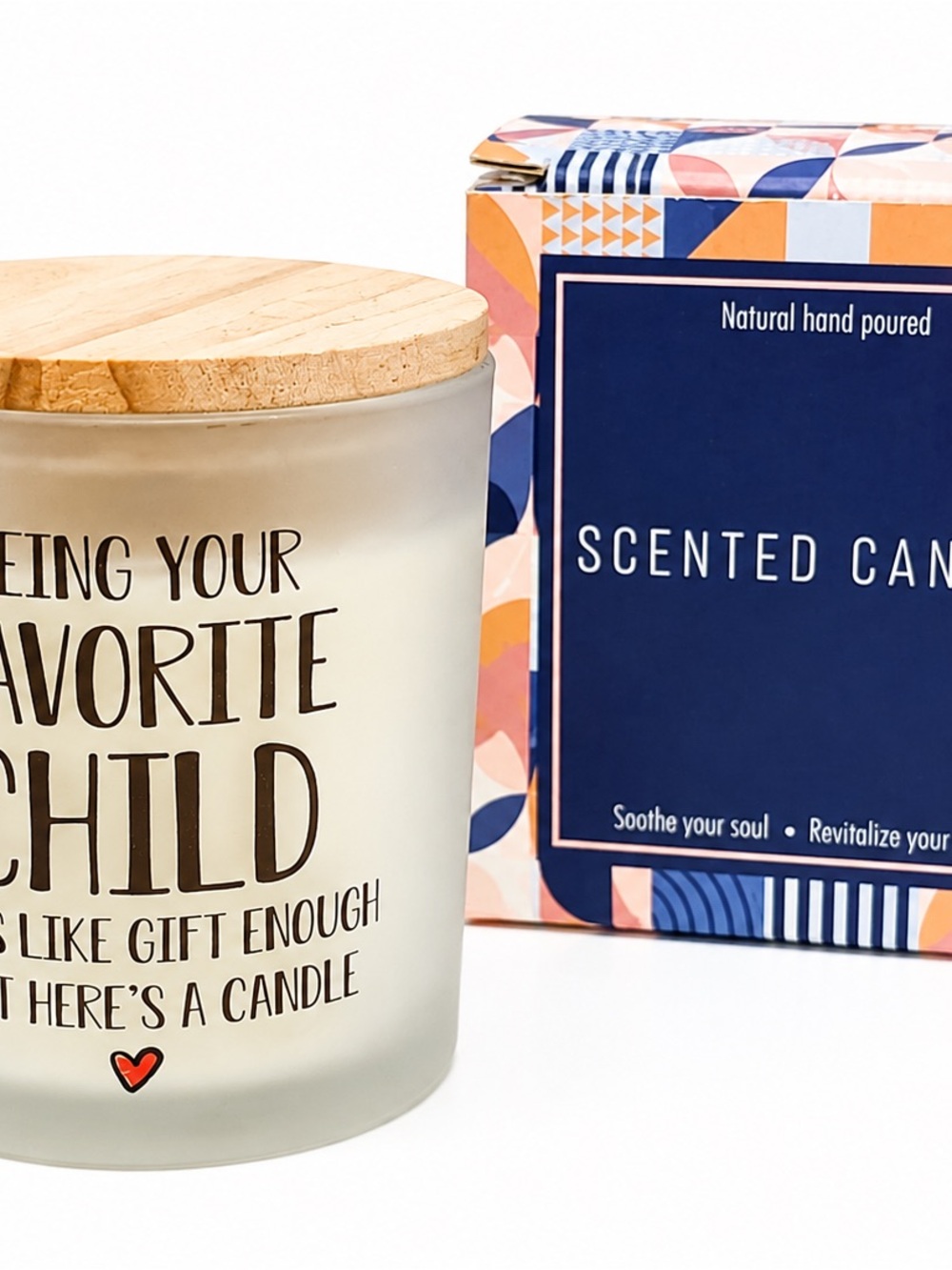 White Frosted Scented Candle with Wooden Lid - Women Bath & Body